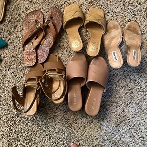 A bundle of nude shoes